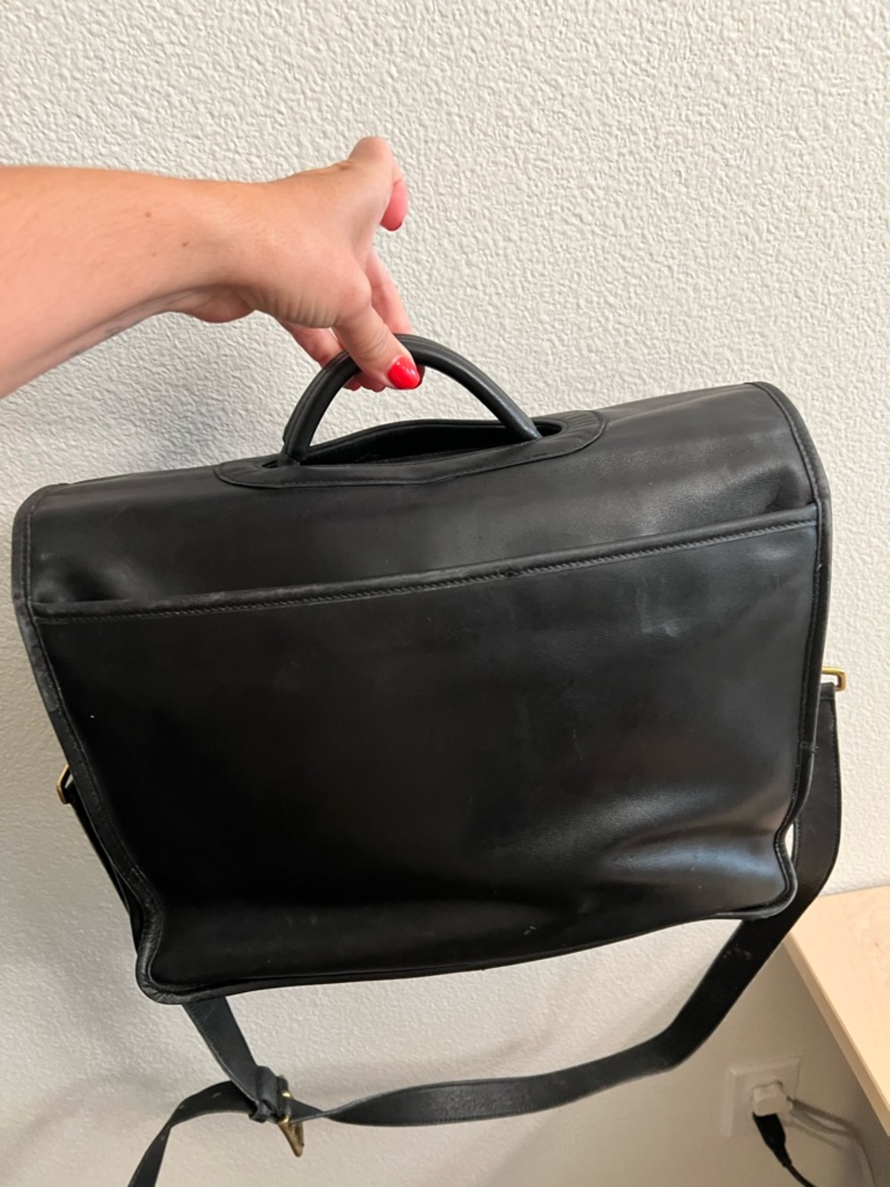 Vintage Coach Leather Briefcase / Messenger – Black Turnlock – Classic - Picture 3 of 7
